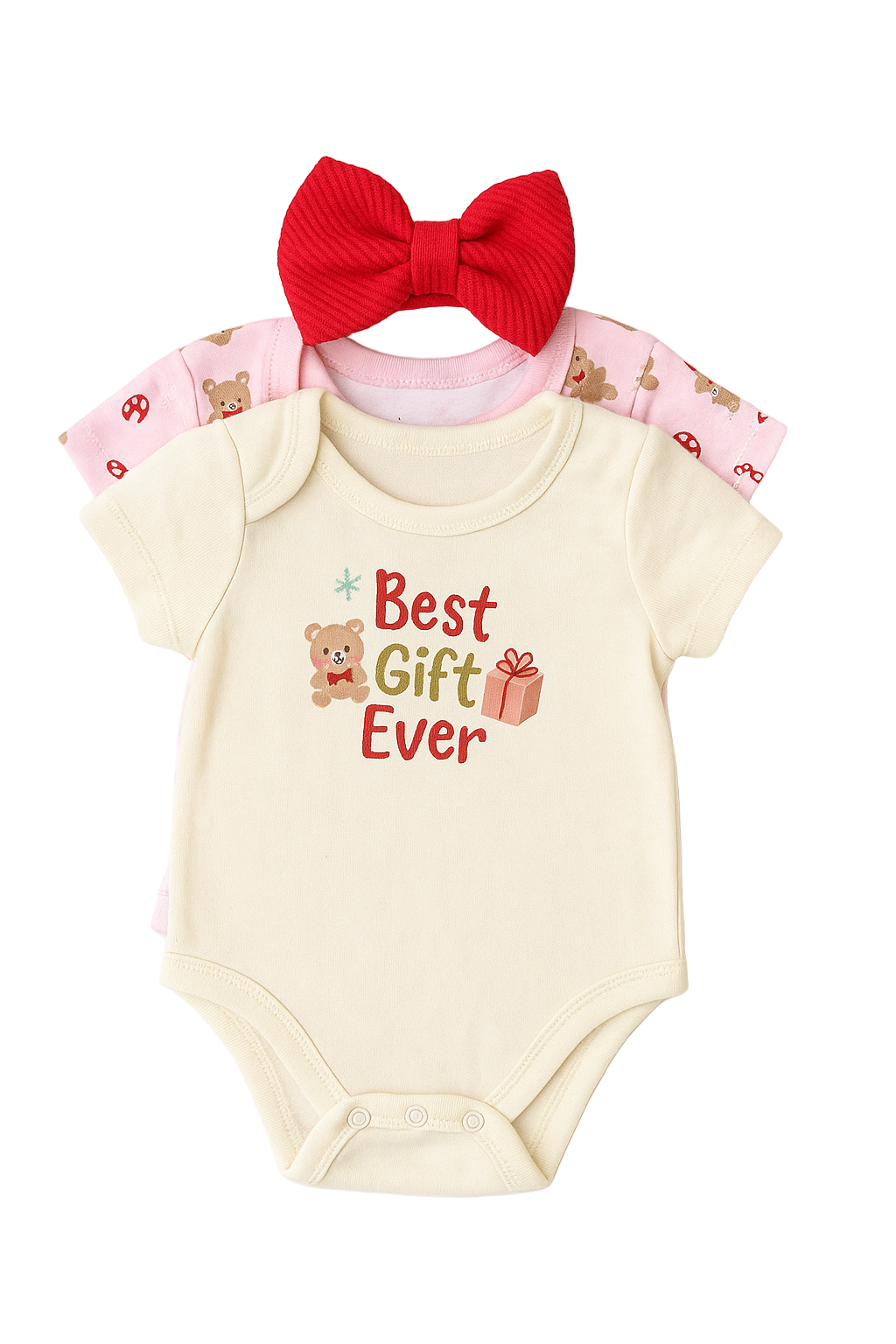 Set body’s & moño Best gift ever -4 piezas bebé | 6-9 Meses