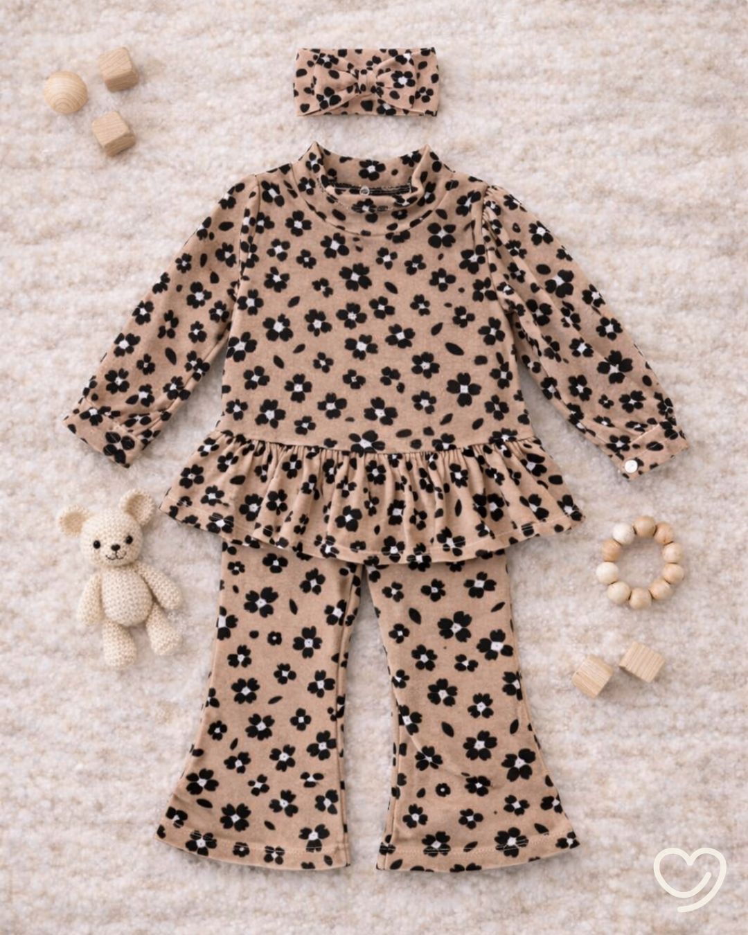 Set Floral 3 Piezas 12 Meses