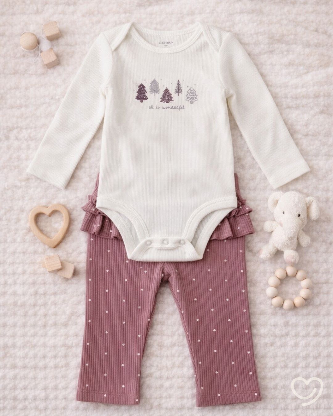 Set Carter's -3 Piezas -2 Bodies +1 Pantalón-18 Meses