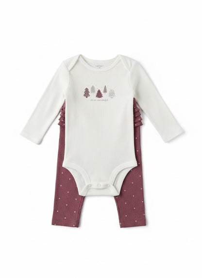 Set Navidad Rosa bebé - 3 piezas niña - Carter’s | 18 Meses