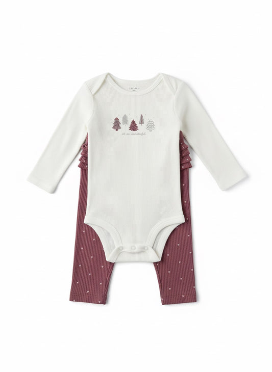 Set Navidad Rosa bebé - 3 piezas niña - Carter’s | 18 Meses