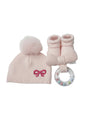 Set gorrito + zapatitos + sonaja - Recién Nacida