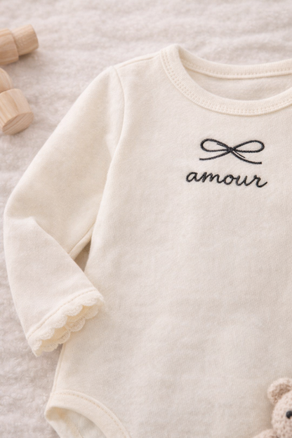 Conjunto beige & gray - Niña Carter’s - 3 piezas | 6 y 18 meses