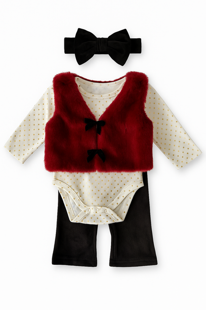 Conjunto Christmas Party - 4 piezas niña/bebé | 6-9 Meses