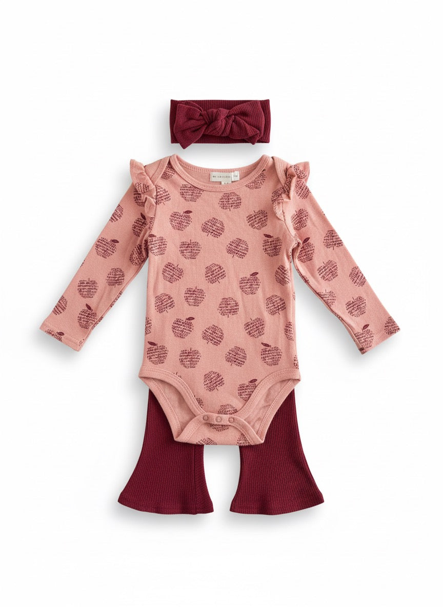 Conjunto Apple - 3 piezas niña | 12 Meses