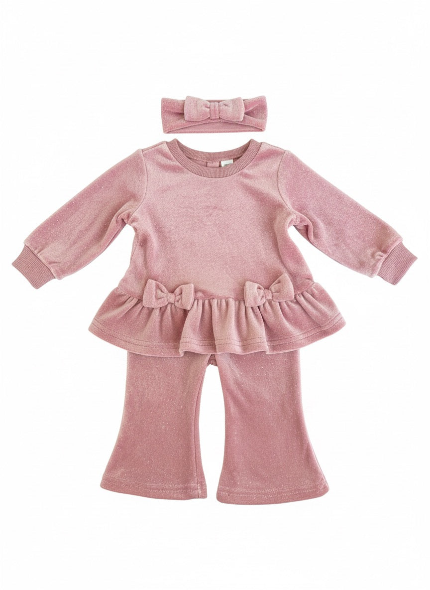 Conjunto pink + destellos - 3 piezas niña | 3-6 Meses