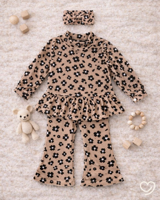 Set Floral 3 Piezas 12 Meses