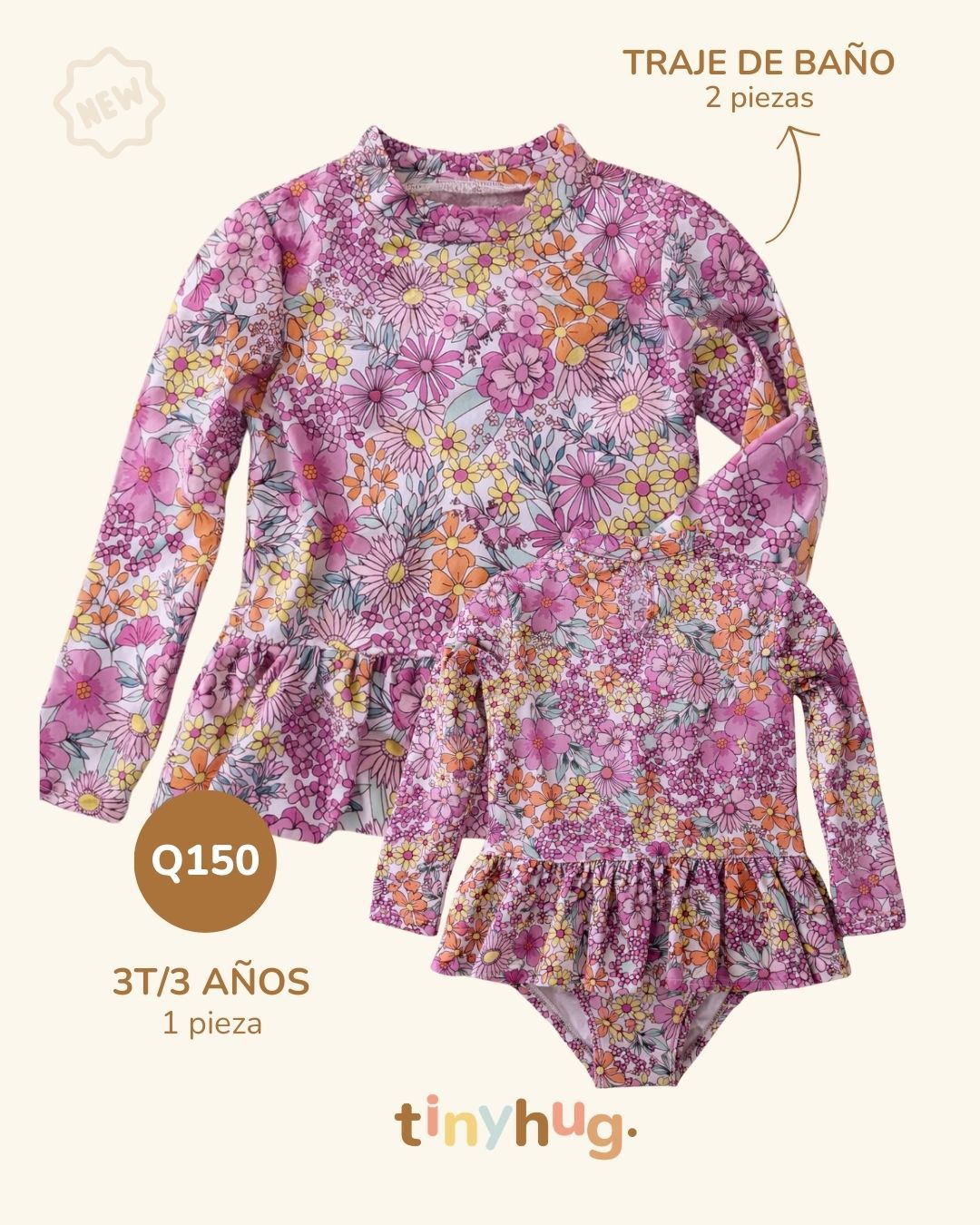 Traje de Baño 2 Piezas, 3T, 3 Años,