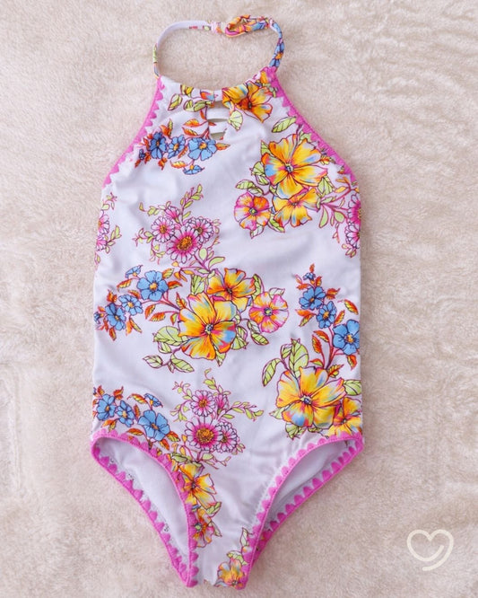 Traje de baño Jessica Simpson Flores - 4/5 Años 1 Pieza