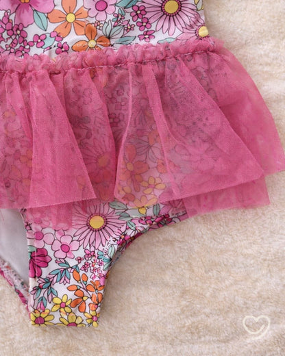 Traje de baño 1 Pieza Flores  4 años