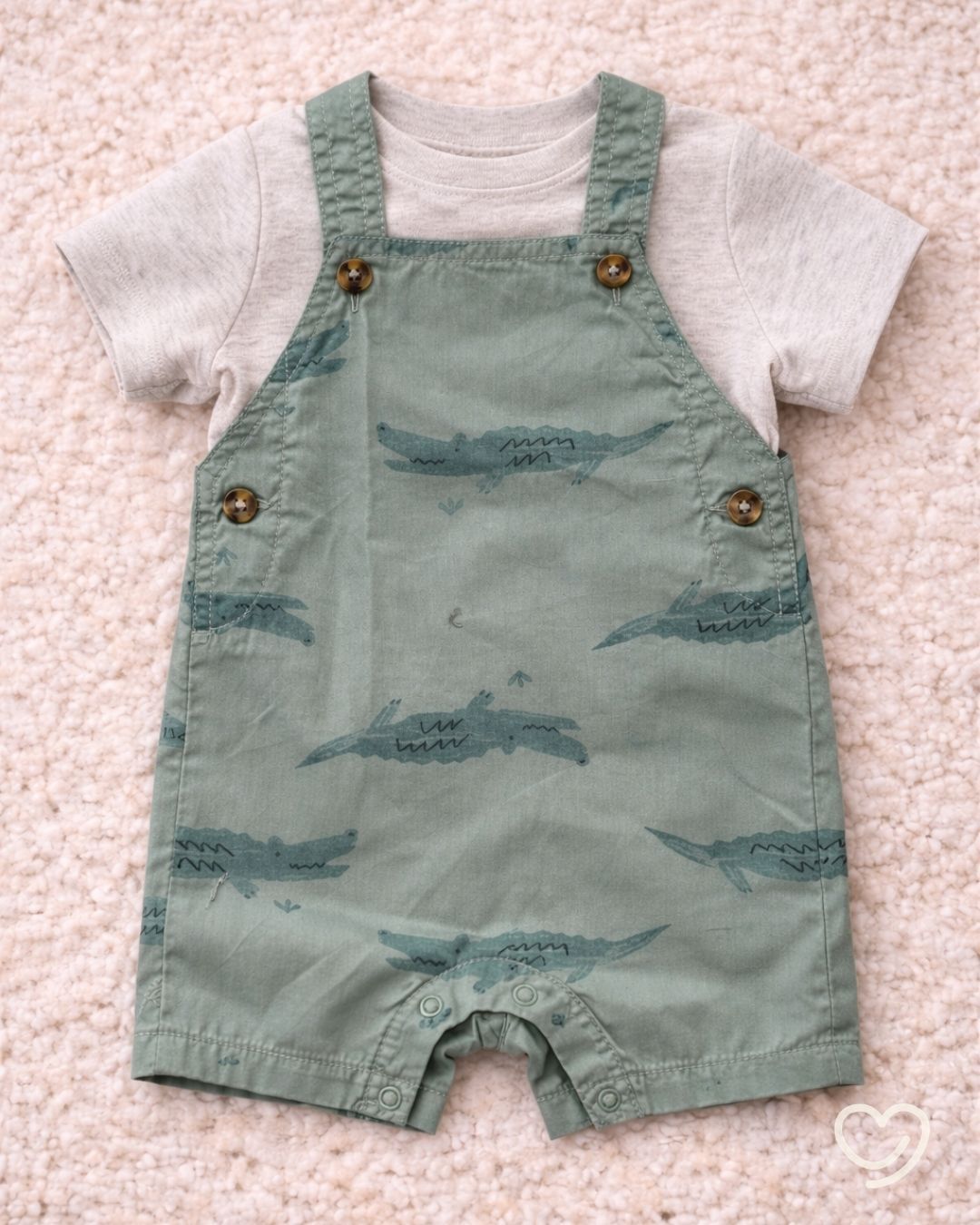Set 2 piezas Carter's Overall +playerita,  6 y 12 Meses